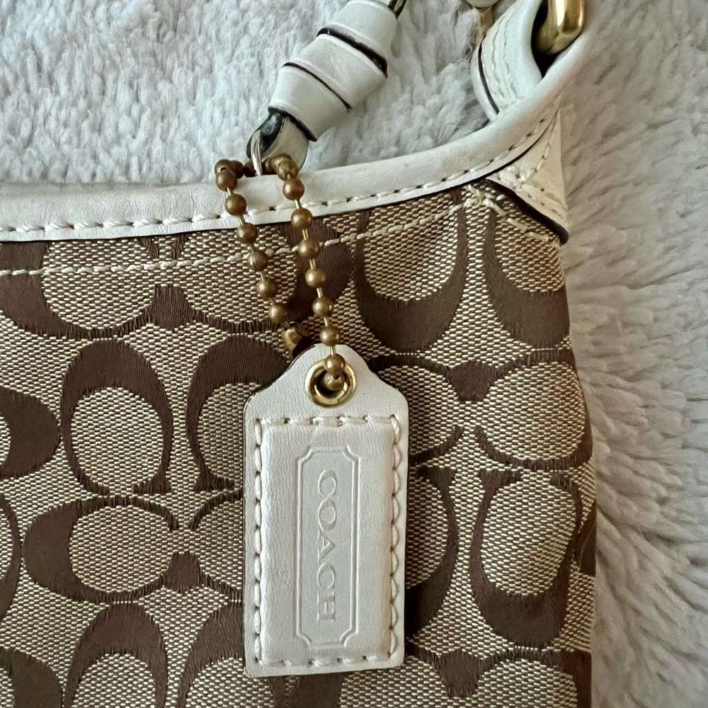 Vintage Canvas Coach Logo Shoulder Bag